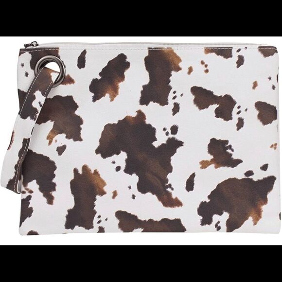 Cute wristlet Cow Print Pattern Tan and Cream and Dark Brownish‎ Black - Picture 4 of 6